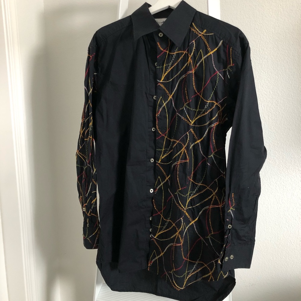 Vintage Pelle Pelle embroidered shirt black